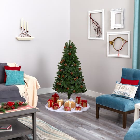 5ft. Pre-Lit Rocky Mountain Spruce Artificial Christmas Tree, Clear LED Lights